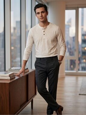 Sonoma Goods for Life White Long Sleeve Henley Shirt